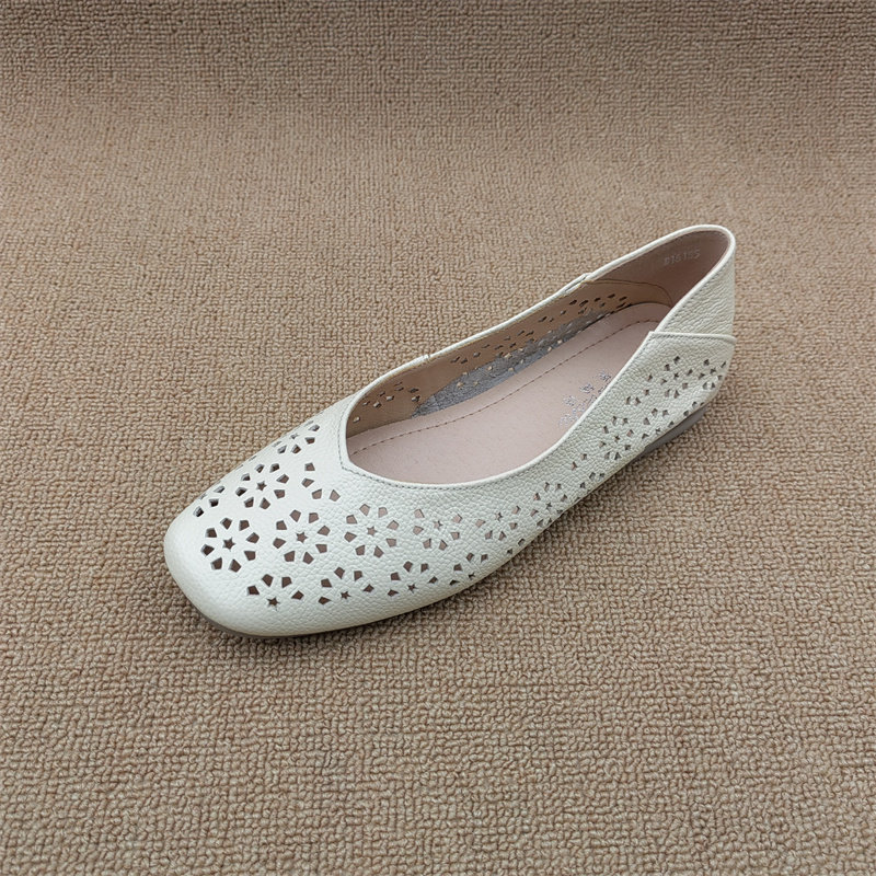 撤柜处理2025春款真皮女鞋牛皮镂空透气软底浅口单鞋平底女单鞋,女鞋,浅口单鞋,淘宝优惠券,粉丝福利购,淘宝优惠卷