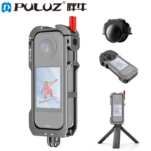 PULUZ胖牛适用Insta360 X4 Air二爪运动相机铝合金兔笼拓展保护框