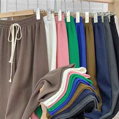 严选抖音爆品女蛇骨纹高腰阔腿