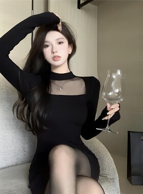 性感秋冬通勤风包臀裙内搭配大衣