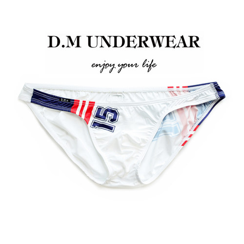 d.m男内裤字母15性感涤纶牛奶丝