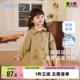 翻领外套纯棉小童中长款 宝宝春季 女童风衣春秋款 儿童衣服 7A抑菌