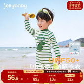 速干防晒 男童泳衣宝宝连体衣男孩凉感泳装 潮儿童长袖 新款 游泳衣