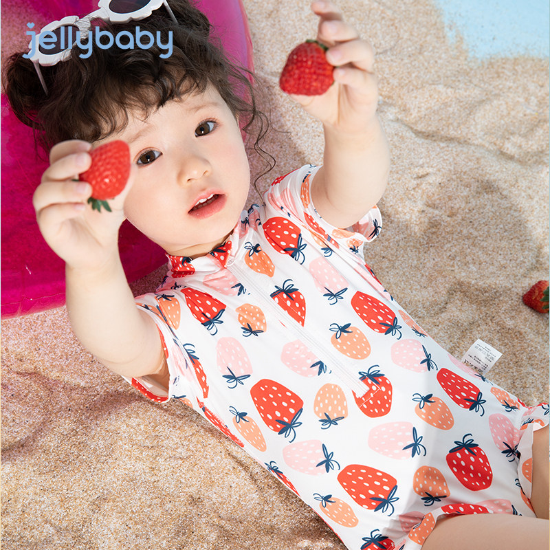 宝宝泳衣一岁儿童温泉公主幼儿可爱婴儿连体游泳衣小女孩泳装女童