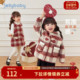女童外套宝宝秋冬款 拜年服 加绒儿童洋气新年裙子过年红色衣服