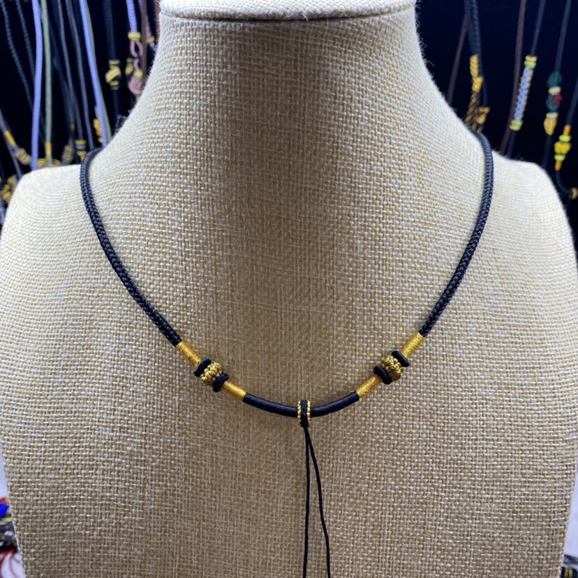 手工编绳定制款高档黄金玉器佛牌吊坠男女时尚潮流创意新款项链绳