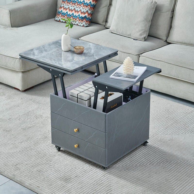 现代简约升降茶几带储物抽屉客厅小户型多功能方形桌子,住宅家具,茶几,淘宝优惠券,粉丝福利购,淘宝优惠卷