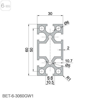 工业铝型材30*60GW1铝合金型材铝型材铝管材流水线框架（现货）