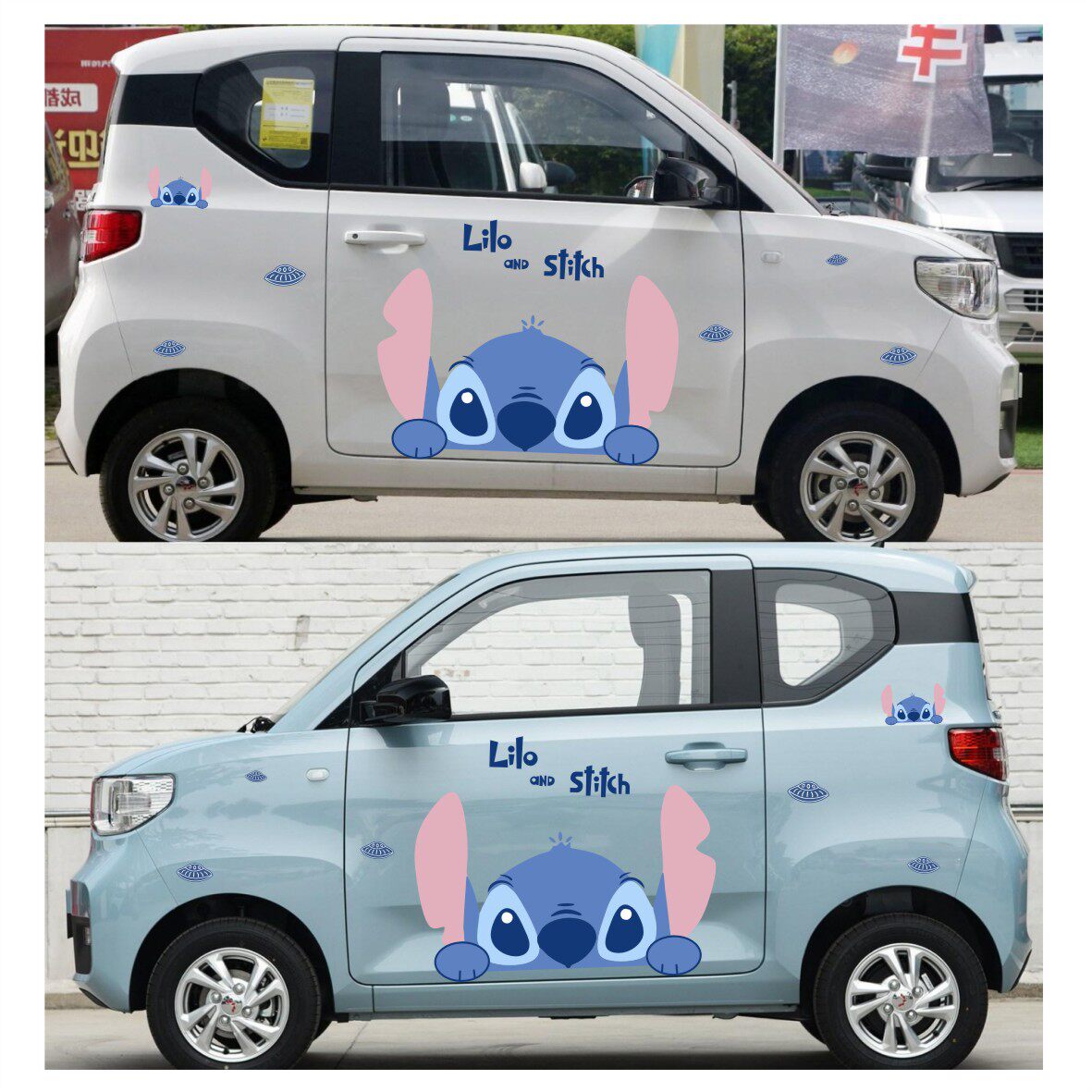 五菱宏光miniev迷你车身贴拉花汽车电动车改装订制史迪奇装饰贴纸