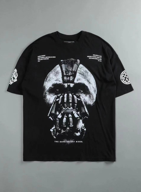 DARCSPORT狼头BANE贝恩面具健身运动全棉水洗柔软宽松短袖t恤垂