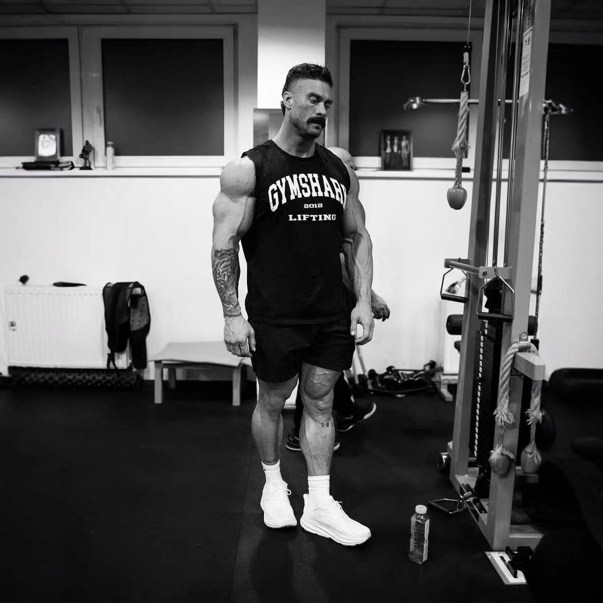 Gyshark lifting坎肩背心弹力棉运动健身健美休闲训练力量上衣男
