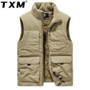 坎肩外套 羊羔绒马夹加厚大码 棉马甲男冬季 加绒保暖背心多口袋工装