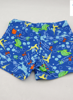 海威迩童装春夏男童清仓中大童高弹力鲸鱼花游泳裤 129477