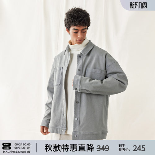 薄款翻领衬衫牛仔外套