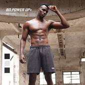 男潮 夏简约休闲黑色五分裤 BD健美站运动短裤 男健身跑步宽松训练裤