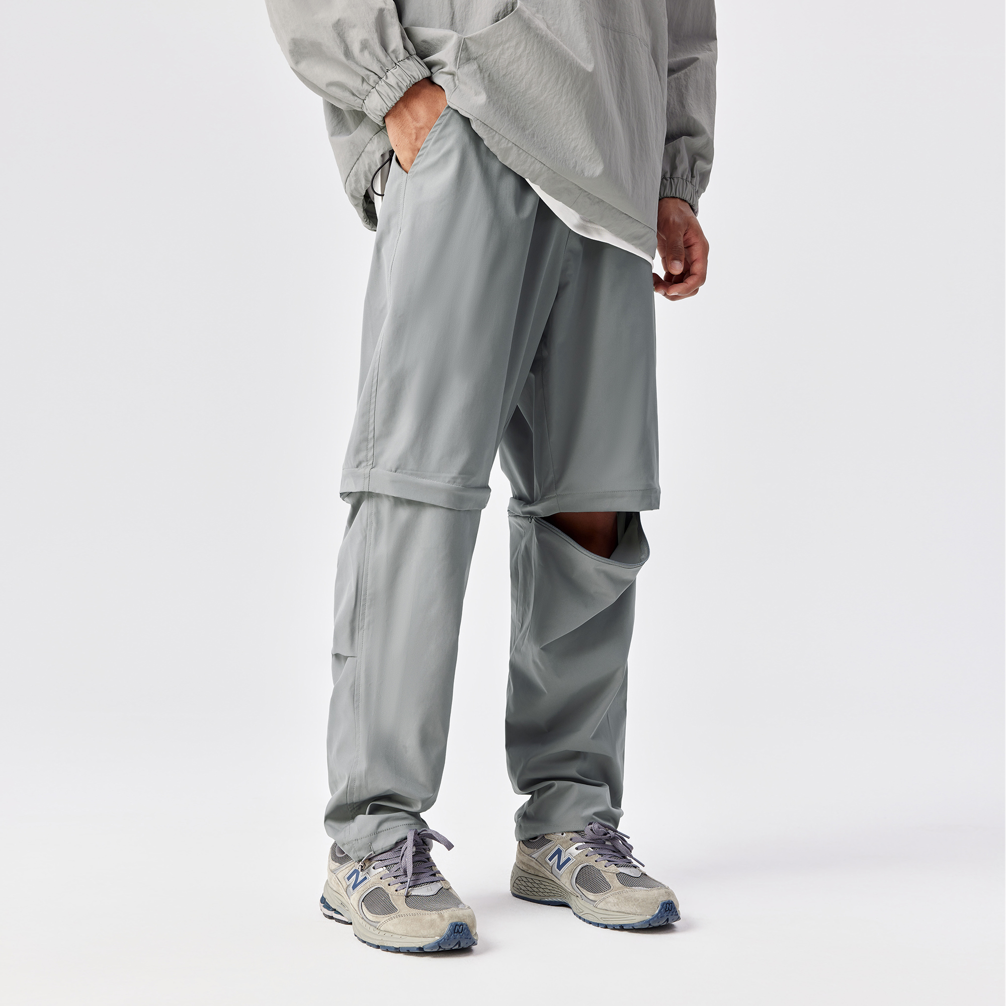 可拆卸长短裤两穿梭织伞兵裤