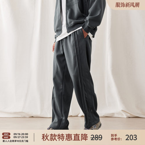 重磅针织运动长裤男宽松