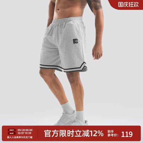 美式直筒运动五分裤男
