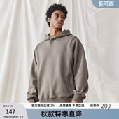 拼接加厚运动卫衣男 时尚 bdpowerup秋季 纯色加绒卫衣男宽松帽衫