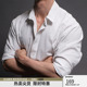 男士 健身衬衫 黑色休闲衬衣男 BD健美站人夫感老钱白色长袖 泡泡纱