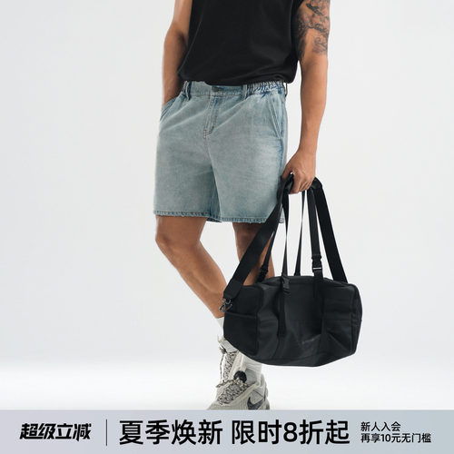 简约美式复古牛仔短裤男