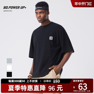 纯棉短袖 BD.POWER 夏季 刺绣运动t恤男潮流 男宽松简约时尚