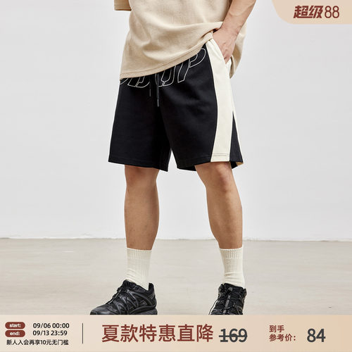 撞色拼接篮球五分裤男