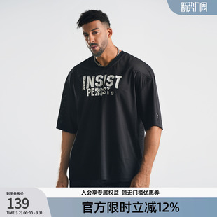 健身运动短袖 宽松大码 篮球衣 复古棒球服t恤男士 BD健美站网眼美式