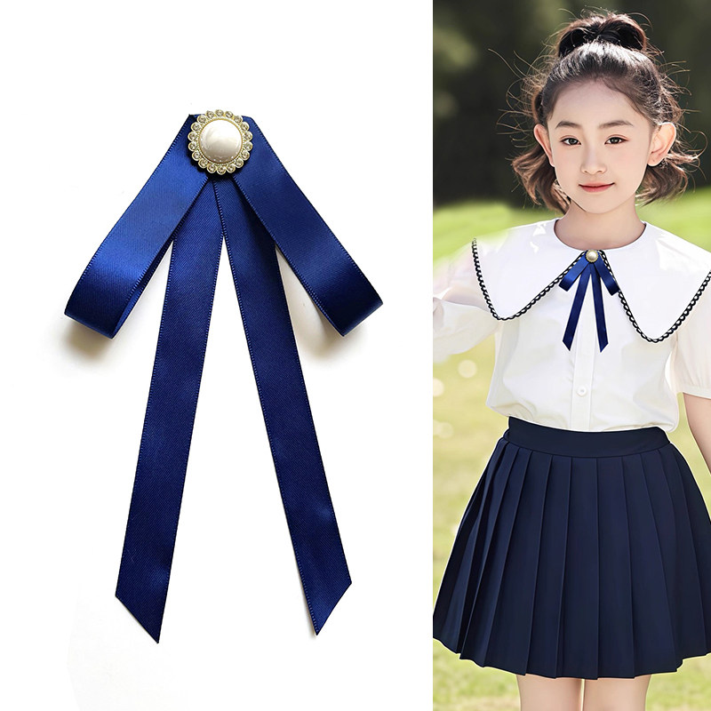 纯色儿童JK制服领结幼儿园小学生演出蝴蝶结蓝色女童孩子衬衫领花