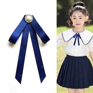 纯色儿童JK制服领结幼儿园小学生演出蝴蝶结蓝色女童孩子衬衫领花