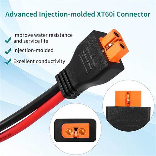 MC4转XT60i注塑包胶带信号针光伏连接线户外移动储能电源充电线