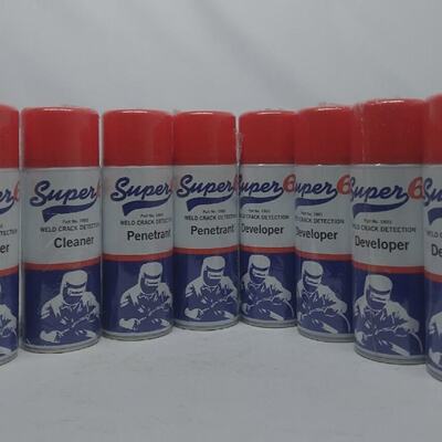8PC LOT NEW SUPER 6 WELD CRACK DETECTION DEVELOPER CLEANER P