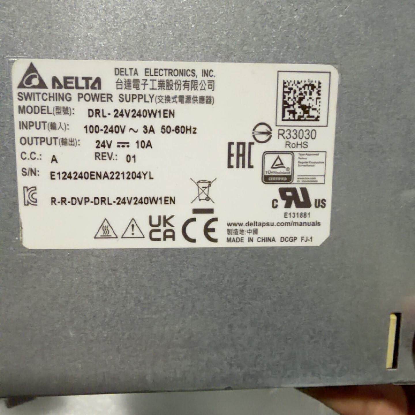 议价--台达LYTE II导轨电源，型号DRL-24V240W1EN