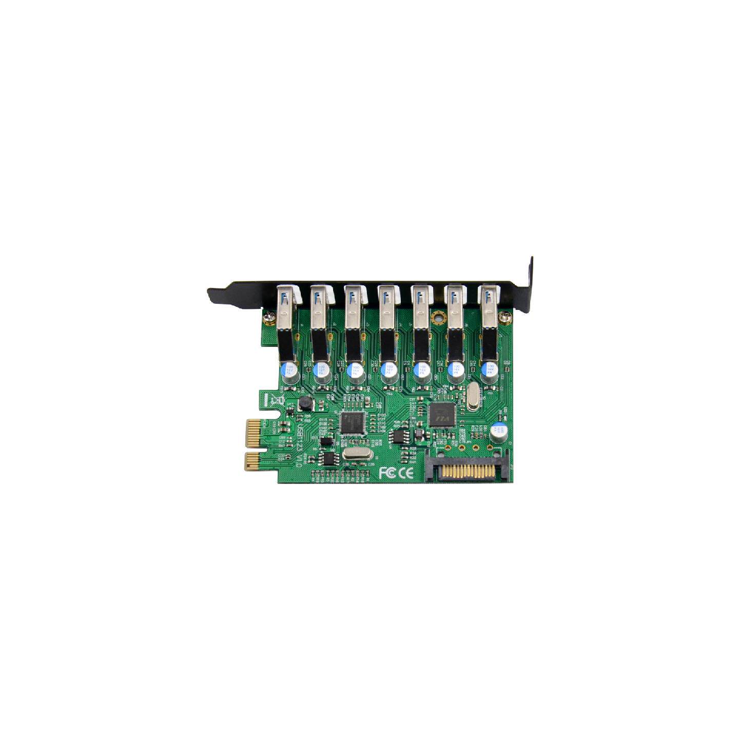 台式机PCI-E3.0转接卡15P服务器电脑HUB集线高速连接线7口USB扩展