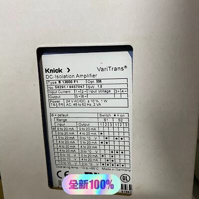 议价全新科尼可Knick  B 13000 F1  VariTrans隔离模块放大器24V