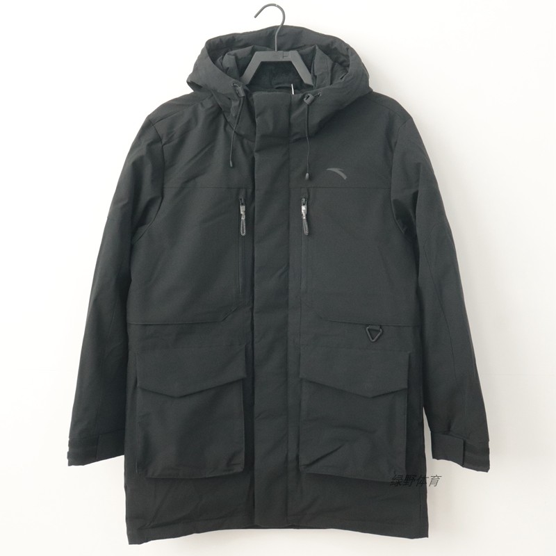 安踏男羽绒服中长款外套冬款加厚舒适保暖连帽运动上衣152516901