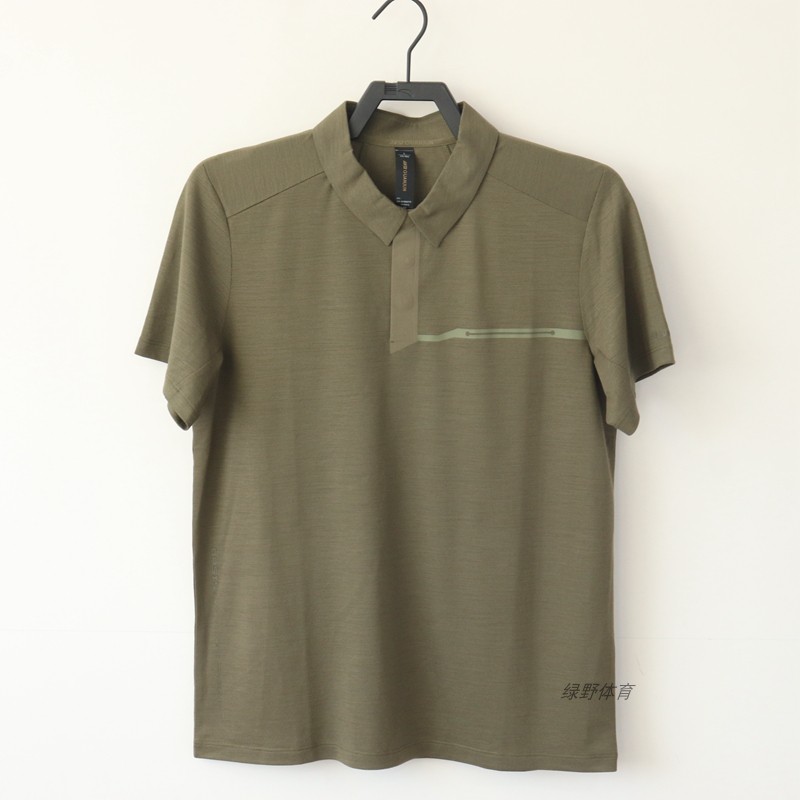 安踏男短袖POLO衫夏款轻弹透气羊毛短T翻领运动上衣152420113