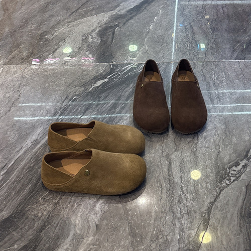 爆款平底脚踩两穿一脚蹬勃肯鞋