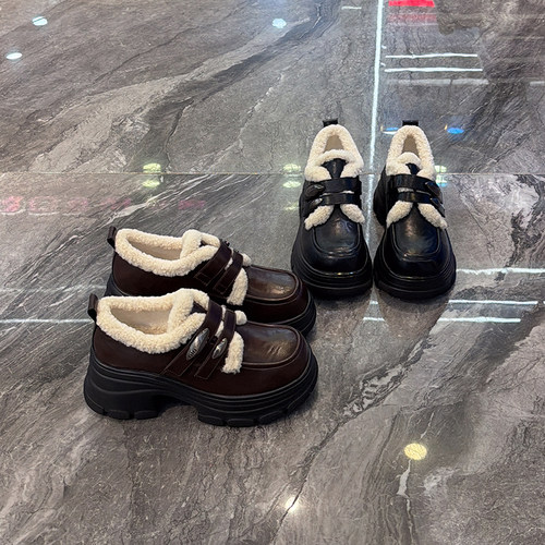 加厚毛毛单鞋保暖超轻不累脚乐福