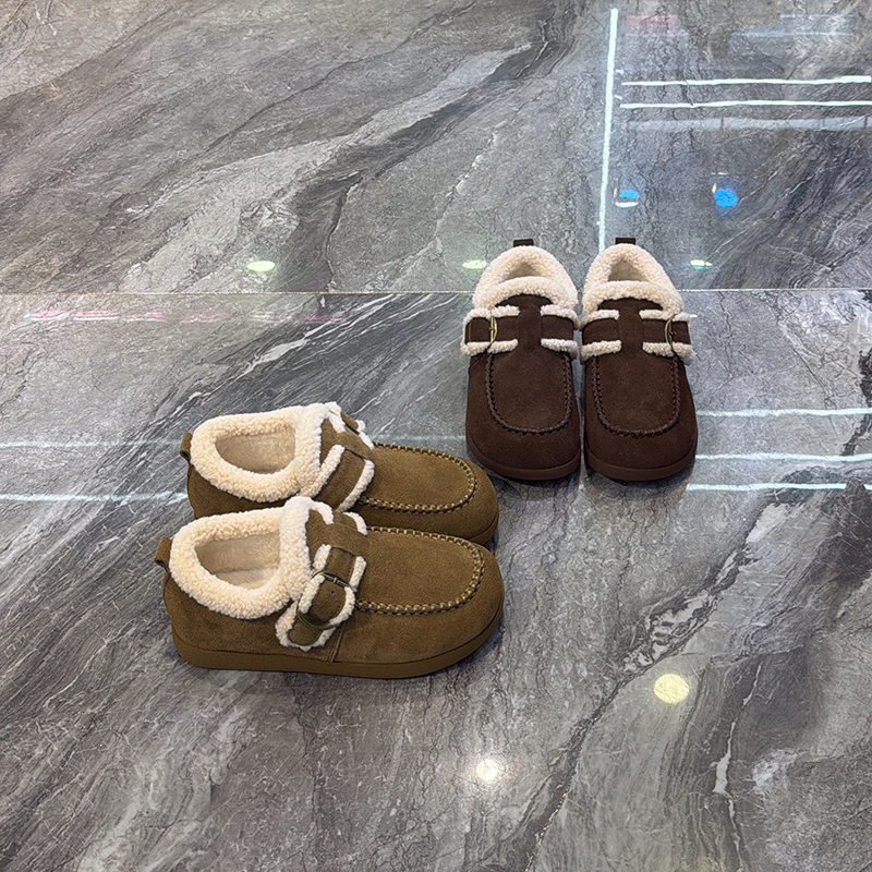 一脚蹬好穿毛毛鞋百搭圆头勃肯鞋