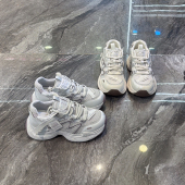 潮 女拼色透气系带运动休闲鞋 2026春新款 欧货百搭网面厚底老爹鞋