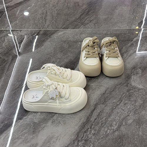 轻便舒适休闲板鞋系带百搭半拖鞋