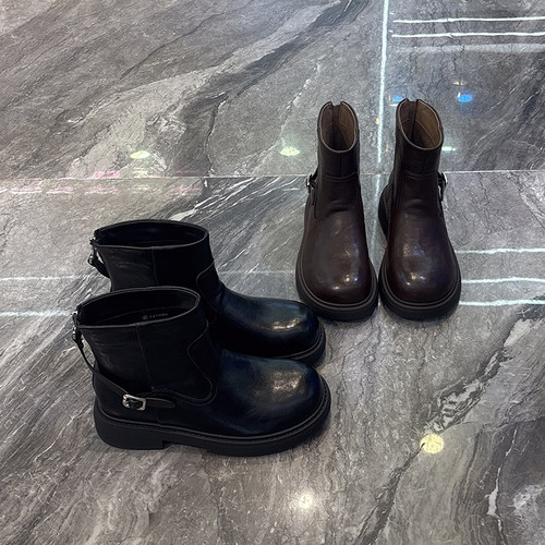 欧美风增高裤管靴显瘦真皮切尔西