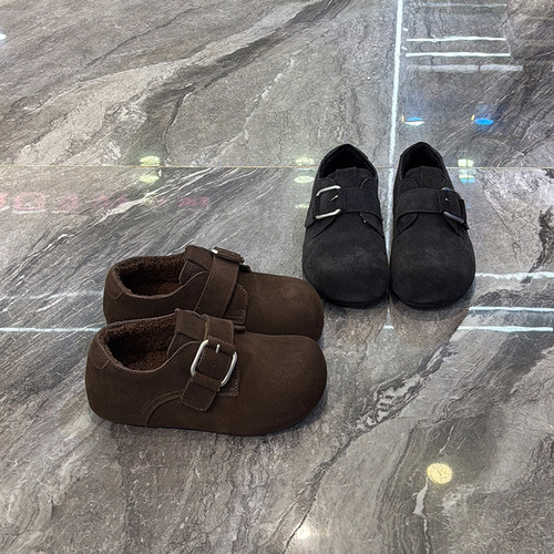 加厚加绒保暖懒人鞋复古时髦单鞋