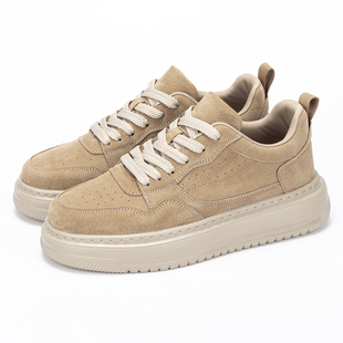 LBEL鞋子男鞋真皮板鞋男款2026新款男士休闲鞋百搭厚底低帮潮鞋