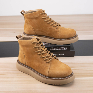 LBEL新款秋冬季男士马丁靴男款真皮靴工装靴子男款大黄靴短靴男靴