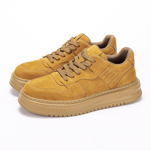 LBEL鞋子男鞋2026新款真皮百搭潮鞋透气板鞋低帮厚底男士休闲鞋