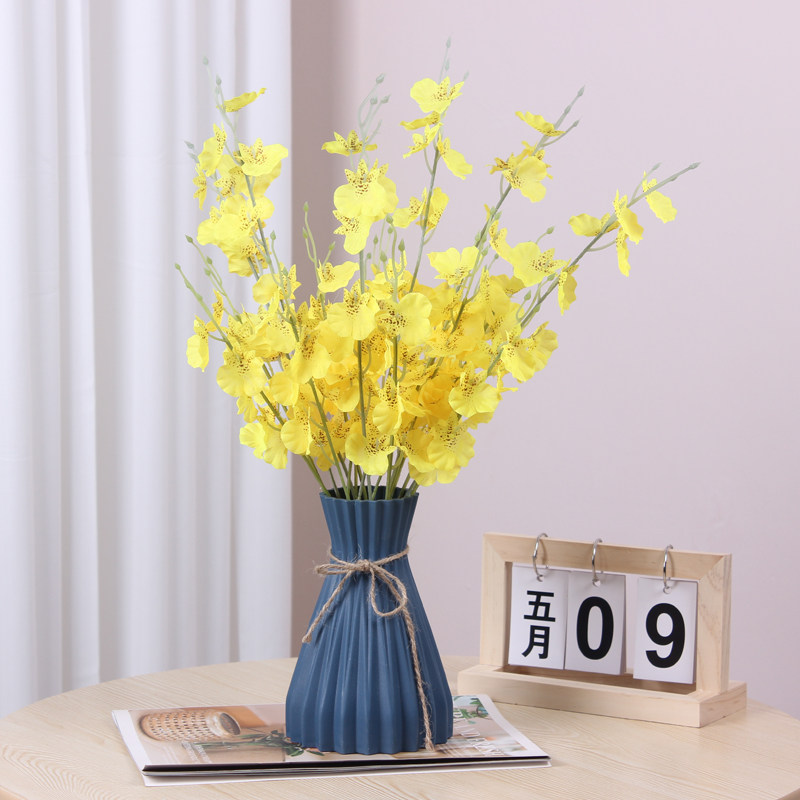 仿真跳舞兰假花客厅餐桌装饰摆件插花绢花干花束家居软装摆放花卉