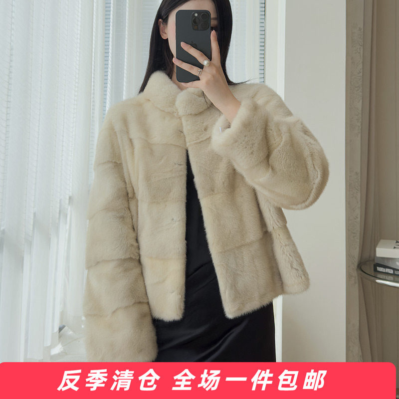 貂毛大衣女整貂皮草立领2025冬新款进口真貂毛外套时尚横排1122