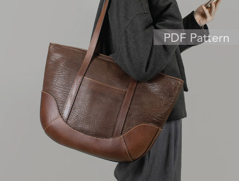 大号单肩托特包手工皮具皮艺版型图纸版型PDF电子版图纸